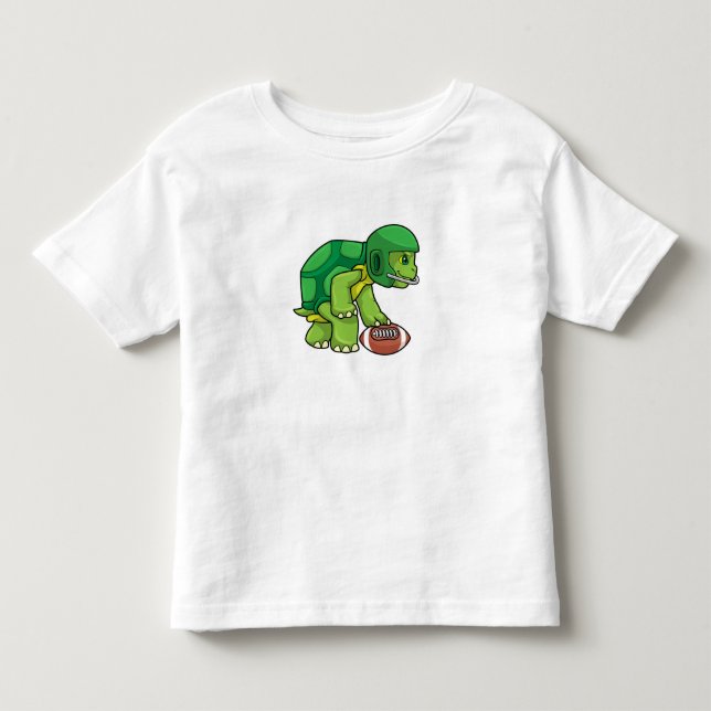 Schildkröte beim Sport mit Fußball und Helm Kleinkind T-shirt (Vorderseite)