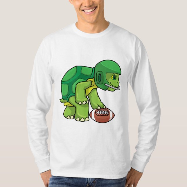 Schildkröte beim Sport mit Fußball und Helm T-Shirt (Vorderseite)