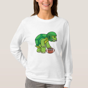 Schildkröte beim Sport mit Fußball und Helm T-Shirt