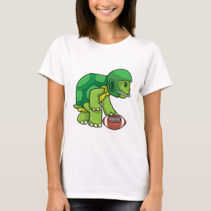 Schildkröte beim Sport mit Fußball und Helm T-Shirt