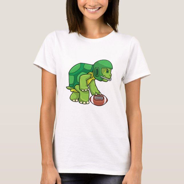 Schildkröte beim Sport mit Fußball und Helm T-Shirt (Vorderseite)