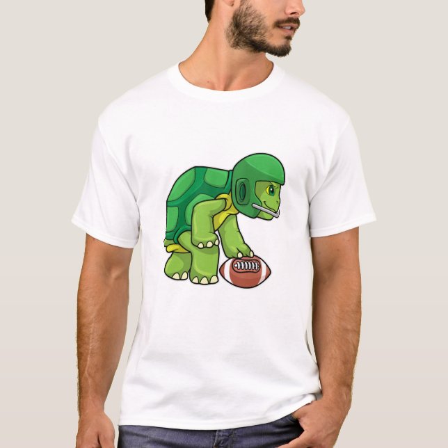 Schildkröte beim Sport mit Fußball und Helm T-Shirt (Vorderseite)