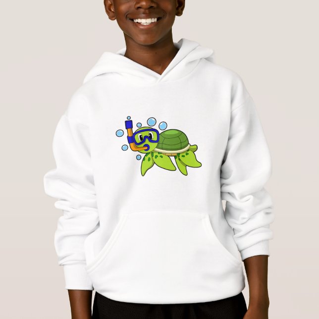Schildkröte beim Tauchen mit Schnorchel Hoodie (Vorderseite)