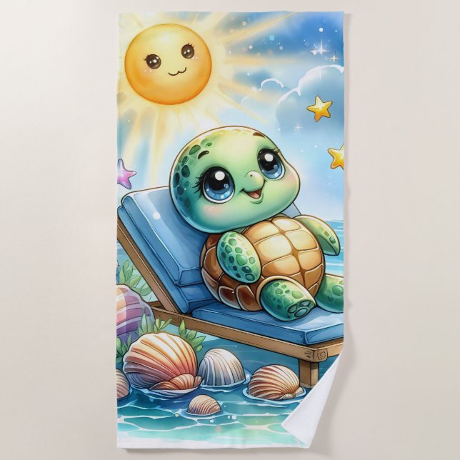 Schildkröte Bliss: Strandnähe Strandtuch (Vorderseite)