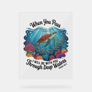 Schildkröte Blue Sea Square Acrylschild