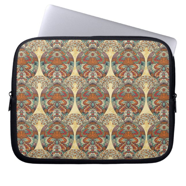 Schildkröte-Blumenmuster Laptopschutzhülle (Vorderseite)