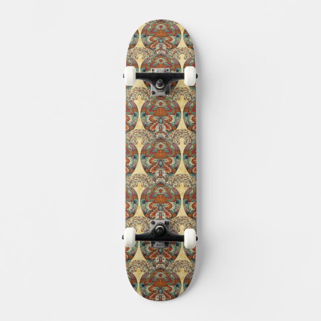 Schildkröte-Blumenmuster Skateboard (Vorderseite)