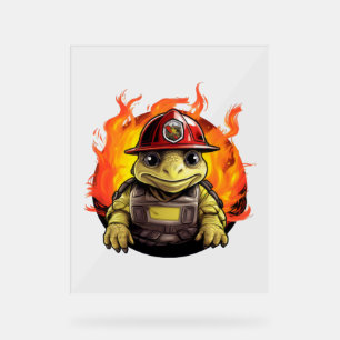 Schildkröte der Feuerwehr Acrylschild