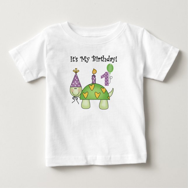 Schildkröte-erster Geburtstag Baby T-shirt (Vorderseite)