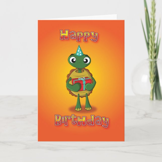 Schildkröte - Geschenk - alles Gute zum Geburtstag Karte (Vorderseite)