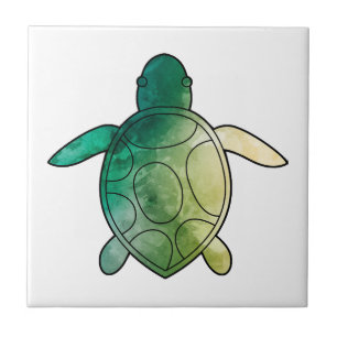 Schildkröte grün Aquarell Fliese
