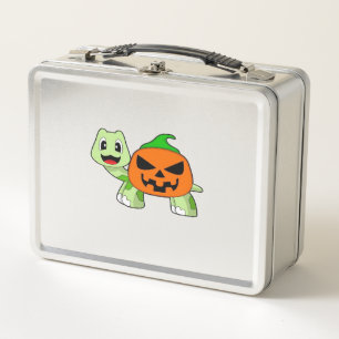 Schildkröte Halloween Kürbis Classic T-Shirt Metall Brotdose
