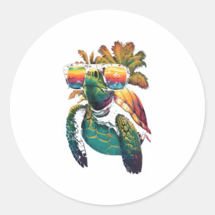 Schildkröte Hawaiianische Meeresschildkröten Hawai Runder Aufkleber