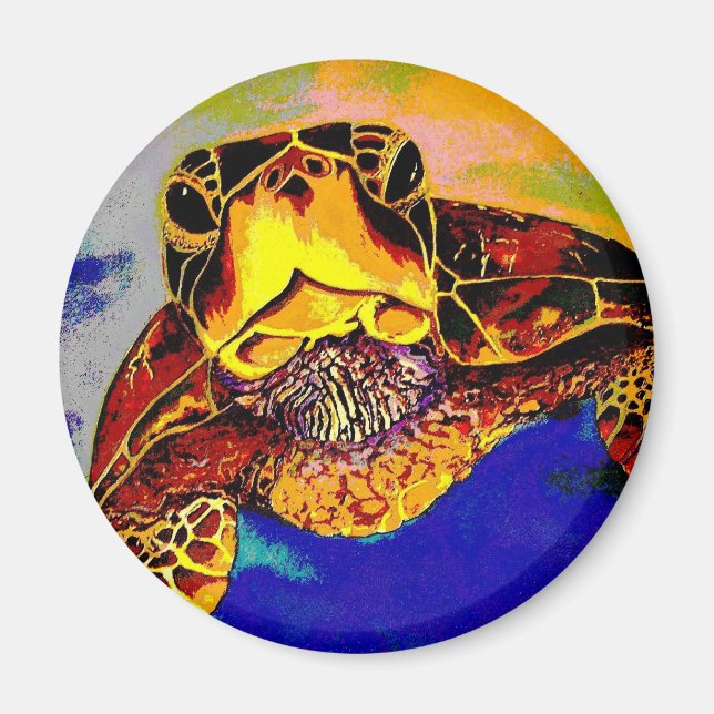 Schildkröte im Gesicht! Magnet (Vorne)