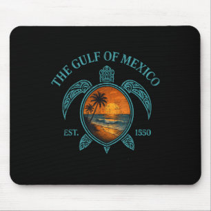 Schildkröte im Golf von Mexiko Est. 1550 Retro Vin Mousepad