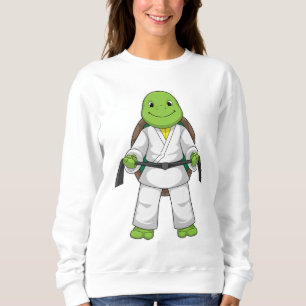 Schildkröte im Kampfsport mit schwarzem Gürtel Sweatshirt