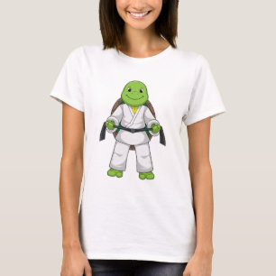 Schildkröte im Kampfsport mit schwarzem Gürtel T-Shirt