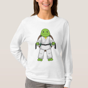 Schildkröte im Kampfsport mit schwarzem Gürtel T-Shirt