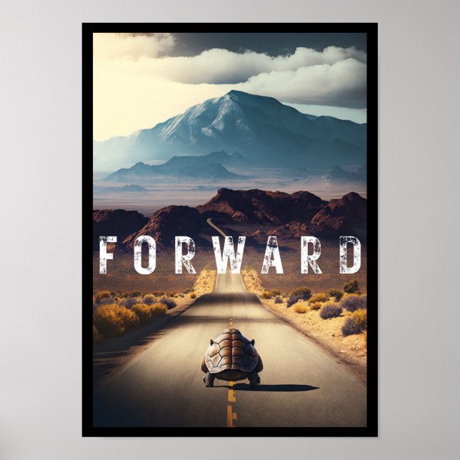 Schildkröte in der Wüste "nach vorn" Poster (Vorne)