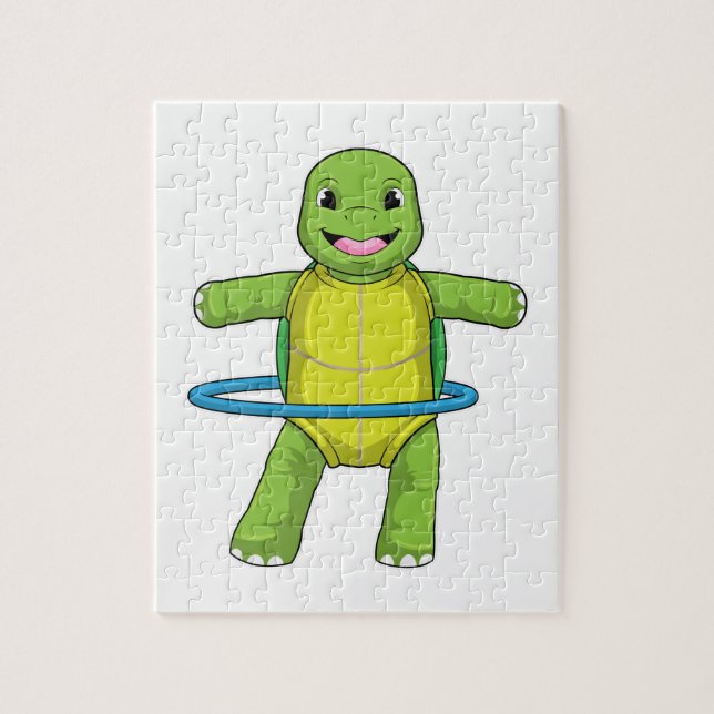Schildkröte in Fitness mit Fitness-Reifen (Vertikal)