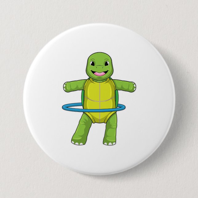 Schildkröte in Fitness mit Fitness-Reifen Button (Vorderseite)