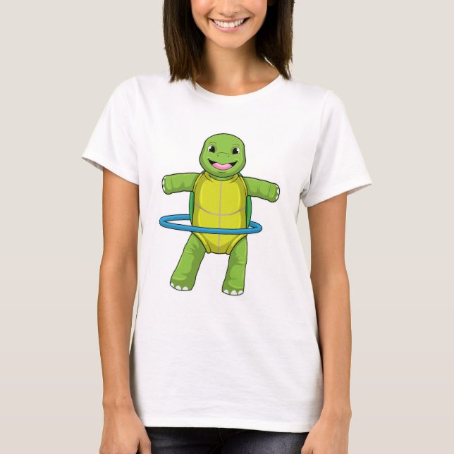 Schildkröte in Fitness mit Fitness-Reifen T-Shirt (Vorderseite)