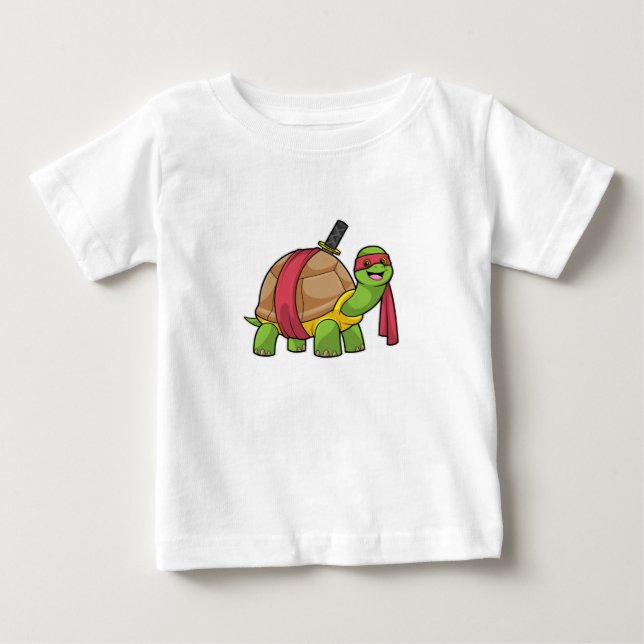 Schildkröte in Kampfkunst mit Schwert Baby T-shirt (Vorderseite)