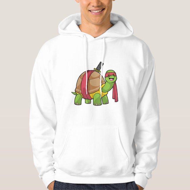 Schildkröte in Kampfkunst mit Schwert Hoodie (Vorderseite)