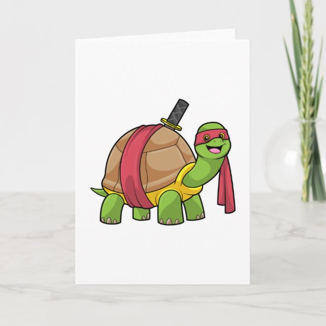 Schildkröte in Kampfkunst mit Schwert Karte (Vorderseite)