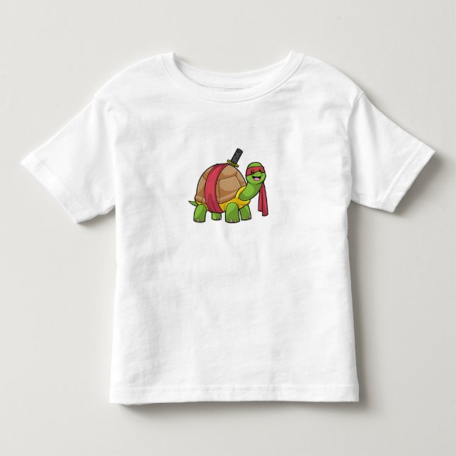Schildkröte in Kampfkunst mit Schwert Kleinkind T-shirt (Vorderseite)