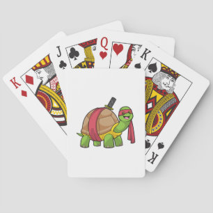 Schildkröte in Kampfkunst mit Schwert Spielkarten