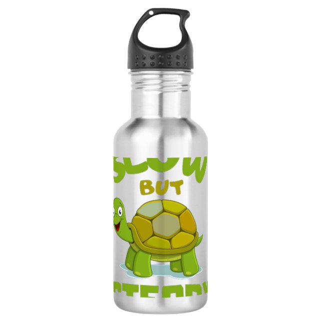 Schildkröte langsam, aber stetig edelstahlflasche (Vorderseite)