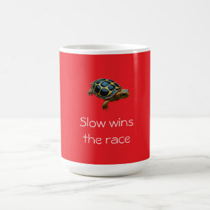 Schildkröte 'Langsam Gewinnt Das Rennen' Kaffeetasse