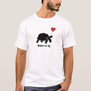 Schildkröte lernt fliegen Schablonen Kunst T-Shirt