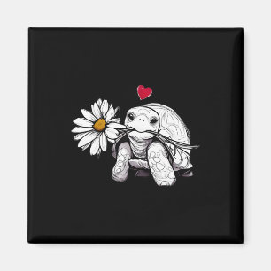 Schildkröte Liebe Blume Daisy Natur Wildblumen Tie Magnet