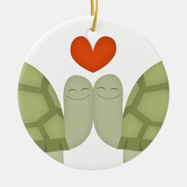 Schildkröte-Liebe Keramik Ornament (Vorne)
