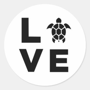 Schildkröte Lover Geschenk Liebe Meeresschildkröte Runder Aufkleber