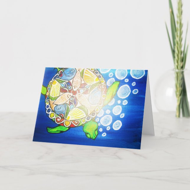 Schildkröte-Mandala-Gruß-Karte Karte (Vorderseite)