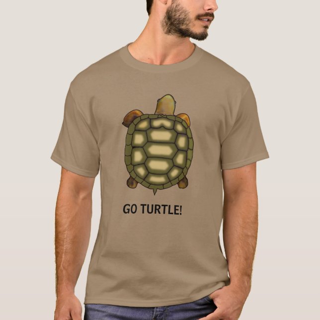 Schildkröte mit bearbeitbarem Go Schildkrötentext- T-Shirt (Vorderseite)