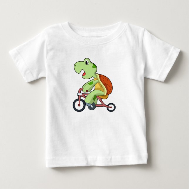 Schildkröte mit Fahrrad Baby T-shirt (Vorderseite)