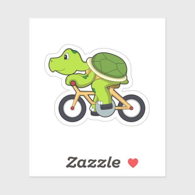 Schildkröte mit Fahrrad.PNG Aufkleber (Blatt)