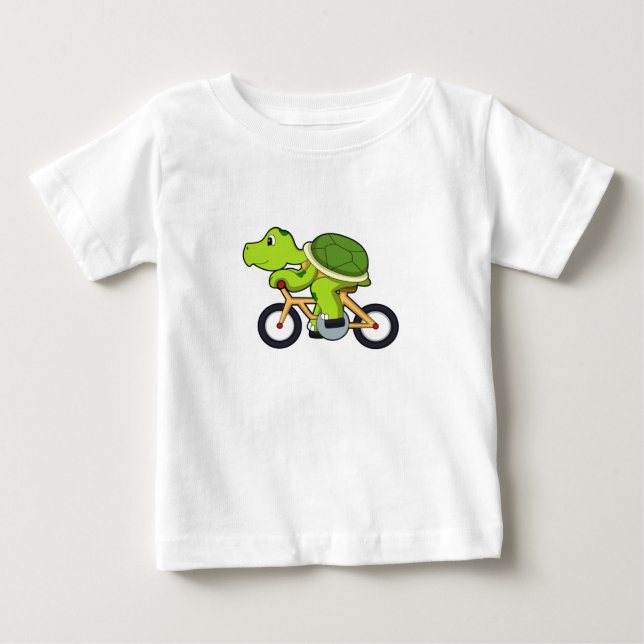 Schildkröte mit Fahrrad.PNG Baby T-shirt (Vorderseite)