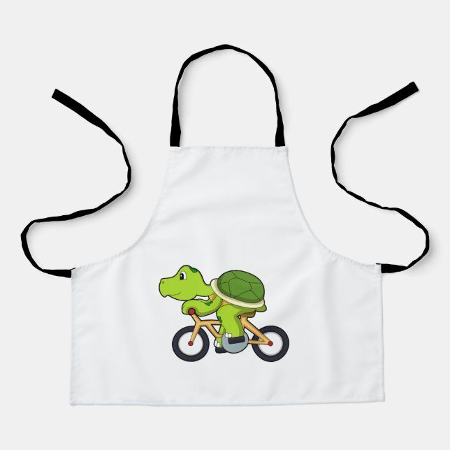 Schildkröte mit Fahrrad.PNG Schürze (Vorderseite)