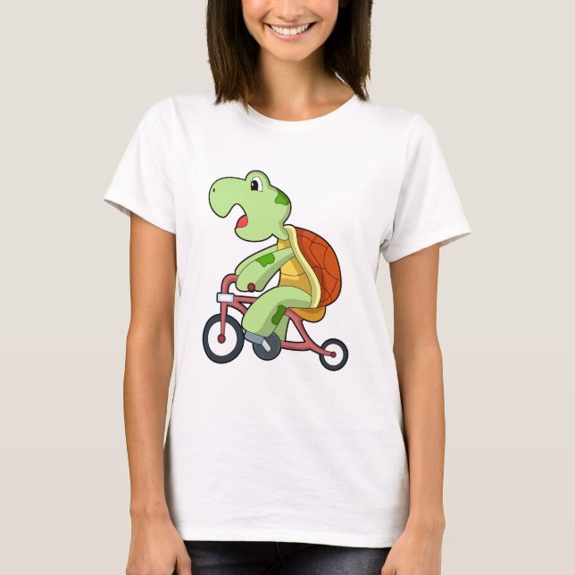 Schildkröte mit Fahrrad T-Shirt (Vorderseite)