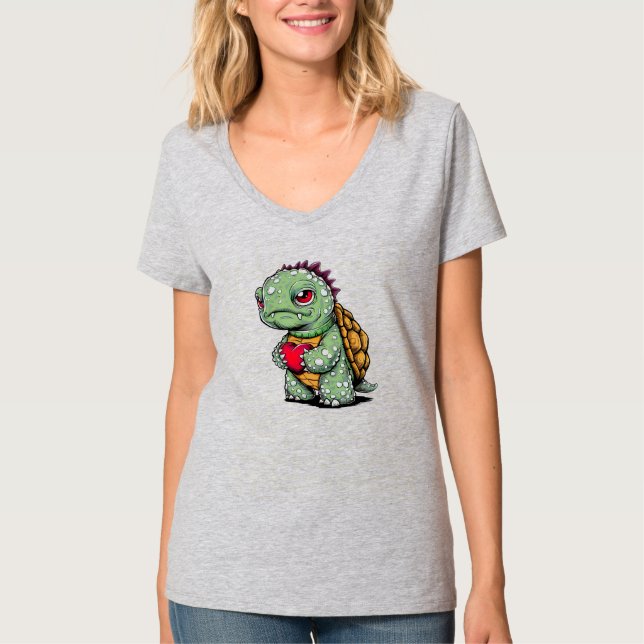 Schildkröte mit Herz  T-Shirt (Vorderseite)