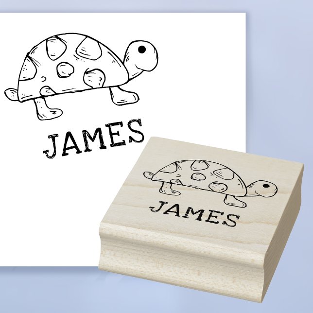 Schildkröte mit Individuelle Name Signature Rubber Gummistempel (Express Yourself, Leave Your Mark! 🐢🎨)