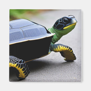 Schildkröte mit Metallpanzer Konzeptkunst Magnet