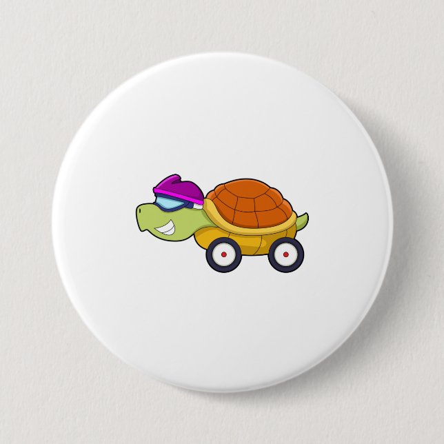 Schildkröte mit Muschel als Auto Button (Vorderseite)