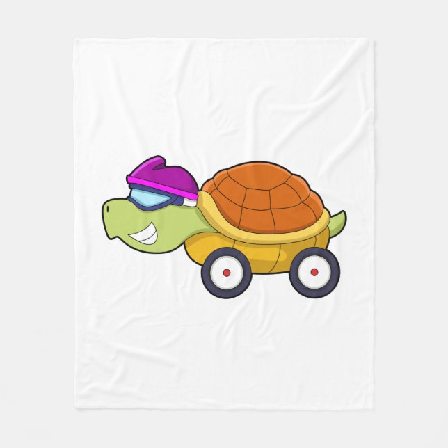 Schildkröte mit Muschel als Auto Fleecedecke (Vorderseite)