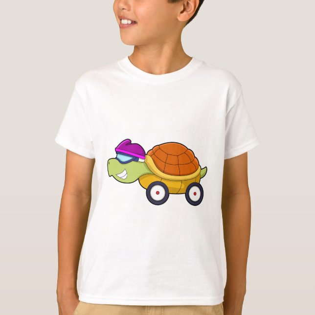 Schildkröte mit Muschel als Auto T-Shirt (Vorderseite)